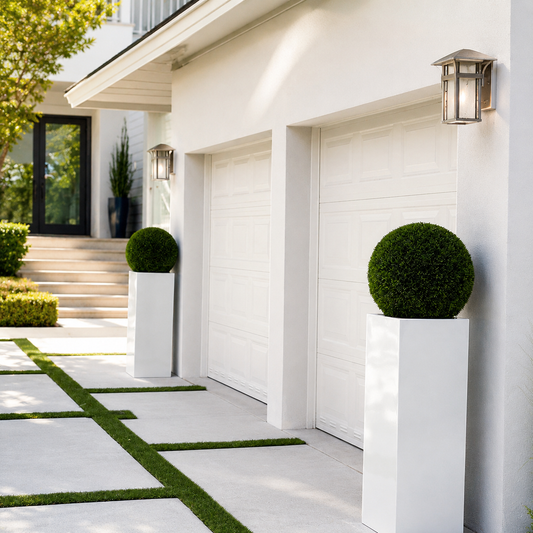 Topiario 51 cm en Jarrón Yong Blanco Lacado para decoración de interiores | Vareluma