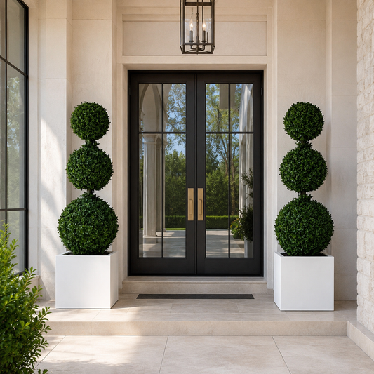 Topiario Geométrico en Macetero Blanco para decoración de interiores | Vareluma