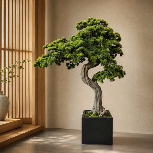 Bonsái Gigante en Macetero Negro Mate para decoración de interiores | Vareluma