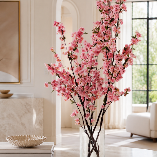 Flores de Cerezo en Cilindro de Vidrio para decoración de interiores | Vareluma