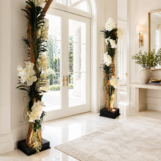 Lámpara Liana con Orquídeas Vanda Blancas para decoración de interiores | Vareluma