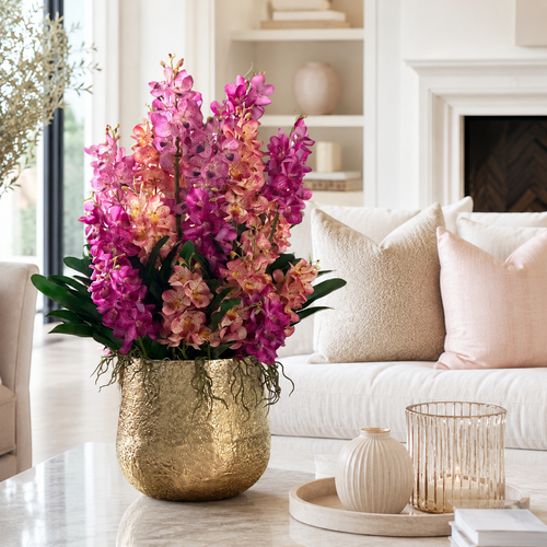 Cuenco Delaney Grande con Orquídeas Mokara Mixtas para decoración de interiores | Vareluma